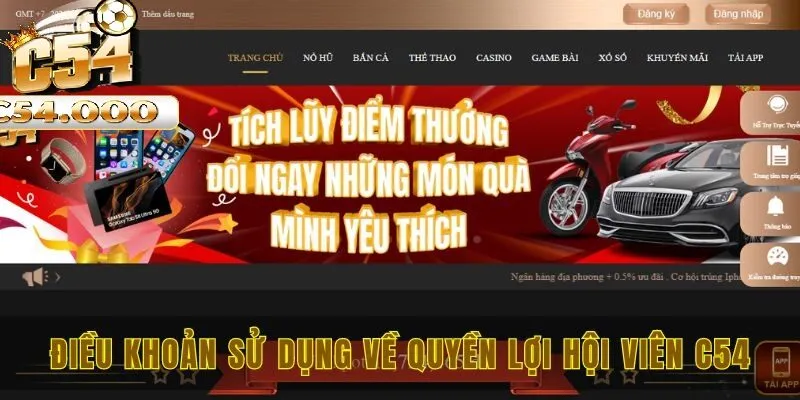 Điều khoản sử dụng về quyền lợi hội viên C54